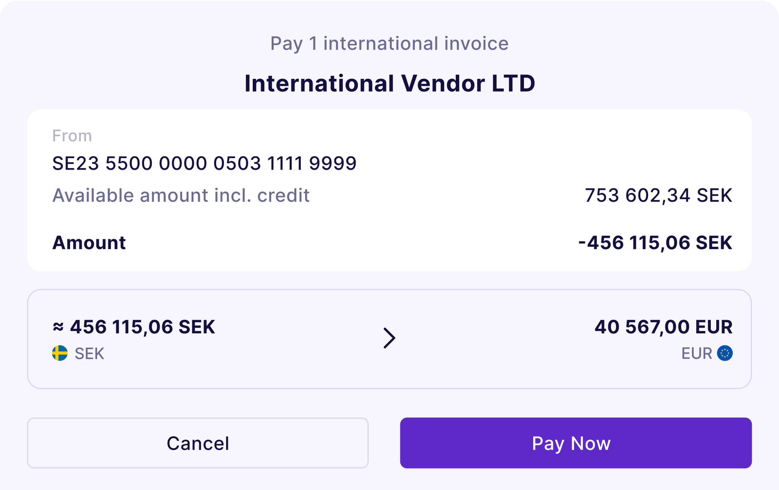 International invoice